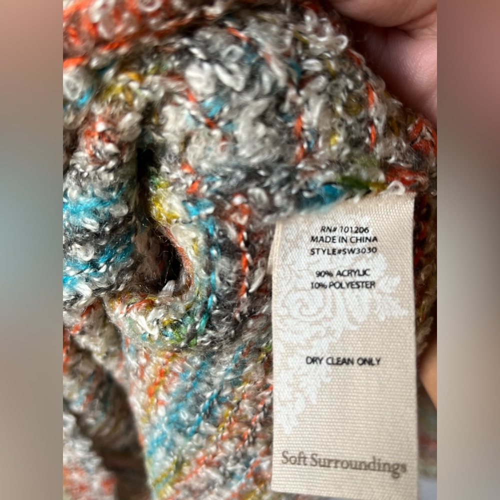 Soft surroundings, multicolor, space dye rainbow sweater, scoopneck EUC medium - Picture 5 of 7